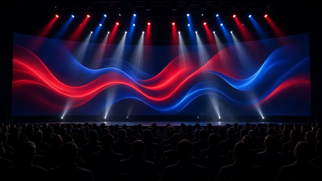 LED stage with moving lights